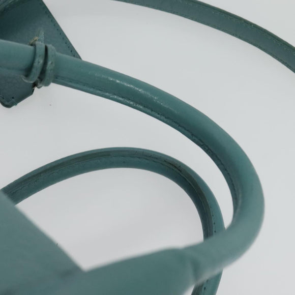 BALENCIAGA Hand Bag Leather 2way Blue Silver Auth bs28319