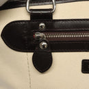 BURBERRY Tote Bag Canvas Leather White Silver Auth bs28323-16