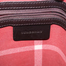 BURBERRY Tote Bag Canvas Leather White Silver Auth bs28323-17