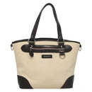 BURBERRY Tote Bag Canvas Leather White Silver Auth bs28323-2