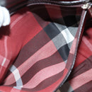 BURBERRY Tote Bag Canvas Leather White Silver Auth bs28323-21