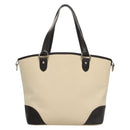 BURBERRY Tote Bag Canvas Leather White Silver Auth bs28323-3