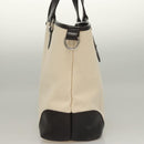 BURBERRY Tote Bag Canvas Leather White Silver Auth bs28323-5