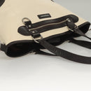 BURBERRY Tote Bag Canvas Leather White Silver Auth bs28323-6