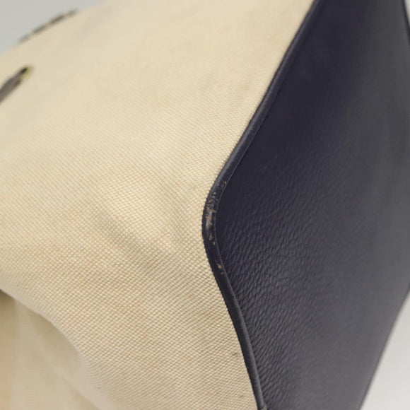 BURBERRY Tote Bag Canvas Leather Beige Purple Auth bs28324