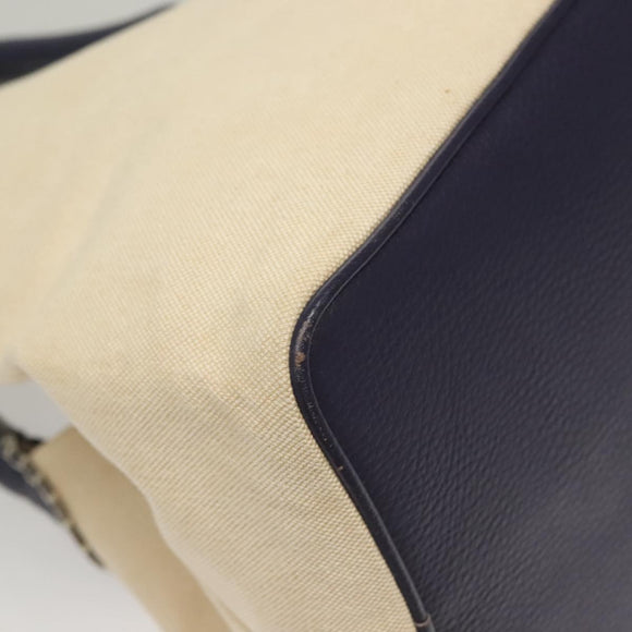 BURBERRY Tote Bag Canvas Leather Beige Purple Auth bs28324