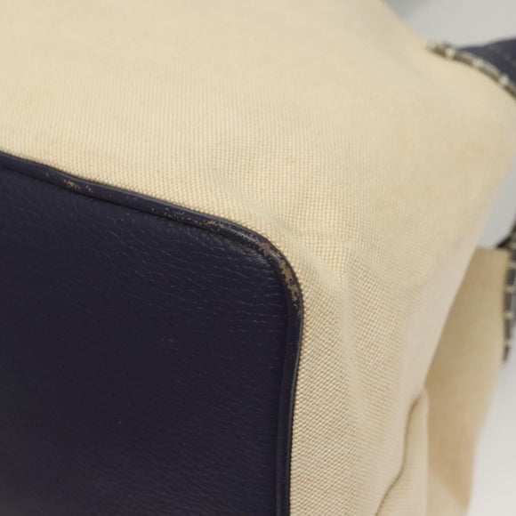 BURBERRY Tote Bag Canvas Leather Beige Purple Auth bs28324