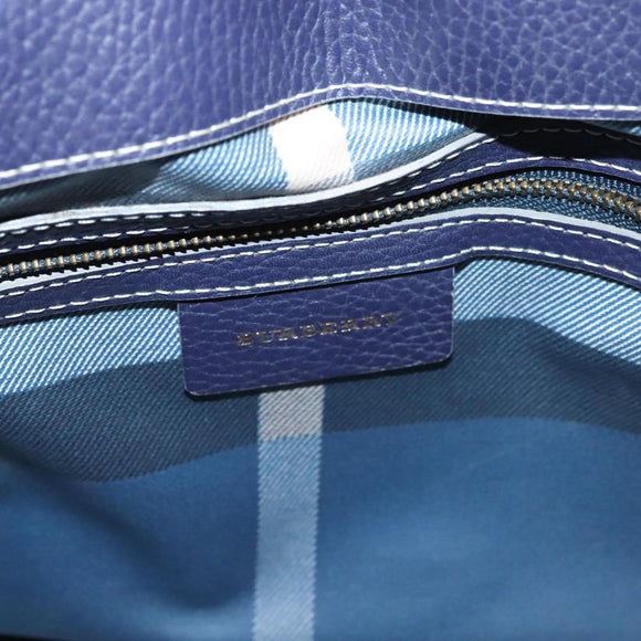 BURBERRY Tote Bag Canvas Leather Beige Purple Auth bs28324