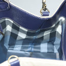 BURBERRY Tote Bag Canvas Leather Beige Purple Auth bs28324-17