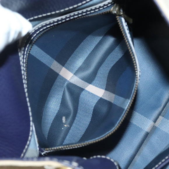 BURBERRY Tote Bag Canvas Leather Beige Purple Auth bs28324