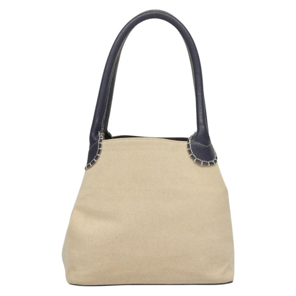 BURBERRY Tote Bag Canvas Leather Beige Purple Auth bs28324