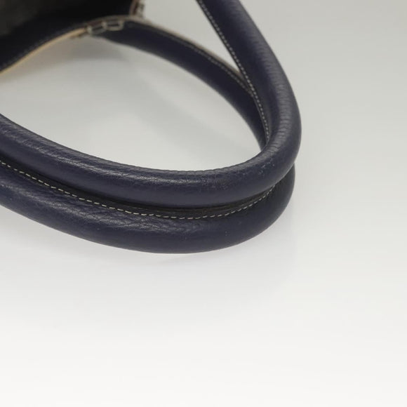 BURBERRY Tote Bag Canvas Leather Beige Purple Auth bs28324