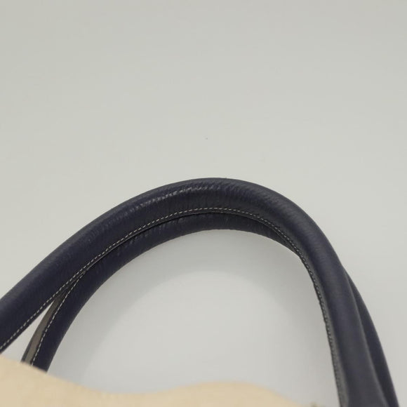 BURBERRY Tote Bag Canvas Leather Beige Purple Auth bs28324