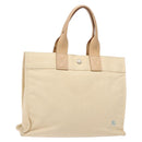BURBERRY Blue Label Tote Bag Canvas Beige Silver Auth bs28326-1