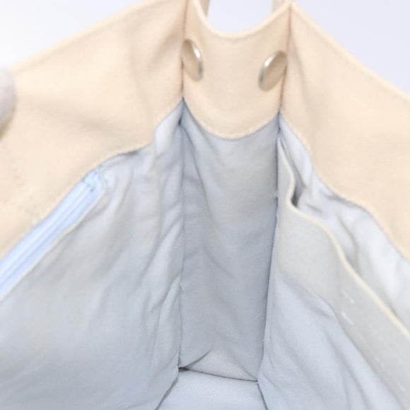 BURBERRY Blue Label Tote Bag Canvas Beige Silver Auth bs28326