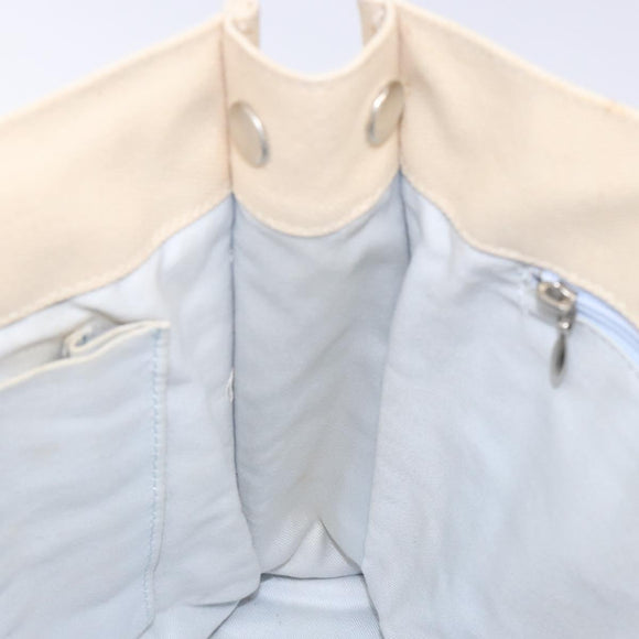 BURBERRY Blue Label Tote Bag Canvas Beige Silver Auth bs28326