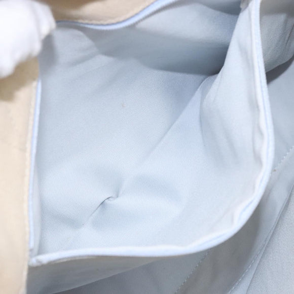 BURBERRY Blue Label Tote Bag Canvas Beige Silver Auth bs28326