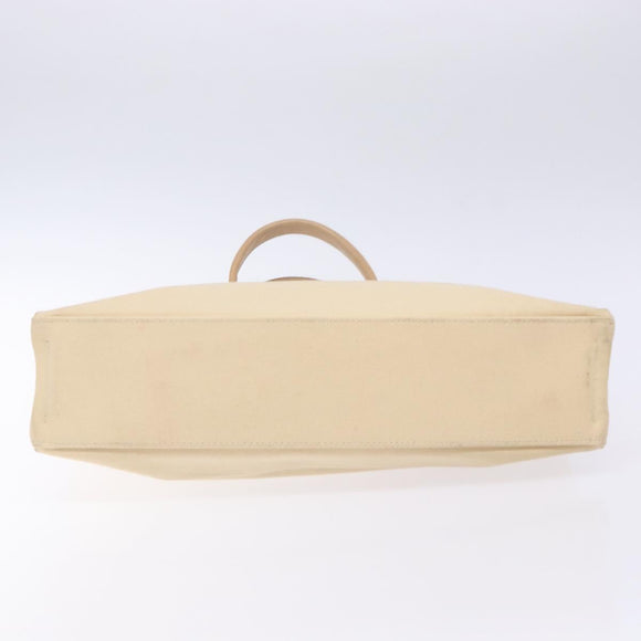 BURBERRY Blue Label Tote Bag Canvas Beige Silver Auth bs28326