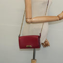 BURBERRY Chain Wallet Leather Pink Gold Auth bs28328-23