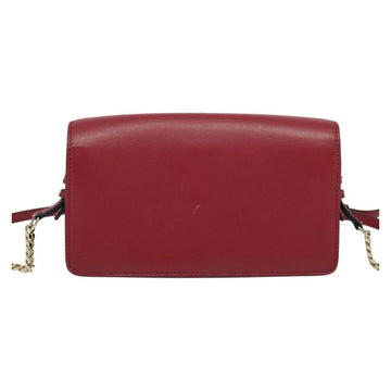 BURBERRY Chain Wallet Leather Pink Gold Auth bs28328 - 0