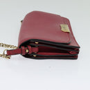 BURBERRY Chain Wallet Leather Pink Gold Auth bs28328-3