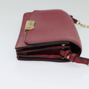 BURBERRY Chain Wallet Leather Pink Gold Auth bs28328-4