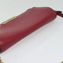 BURBERRY Chain Wallet Leather Pink Gold Auth bs28328-6