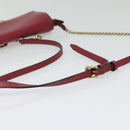 BURBERRY Chain Wallet Leather Pink Gold Auth bs28328-7