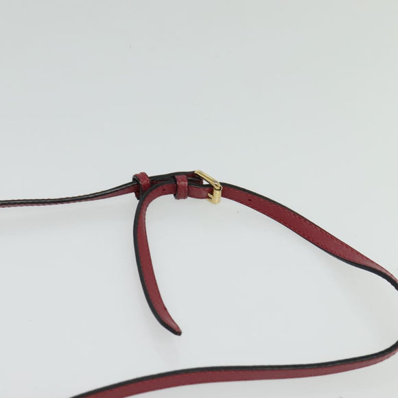 BURBERRY Chain Wallet Leather Pink Gold Auth bs28328