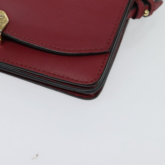 BURBERRY Chain Wallet Leather Pink Gold Auth bs28328