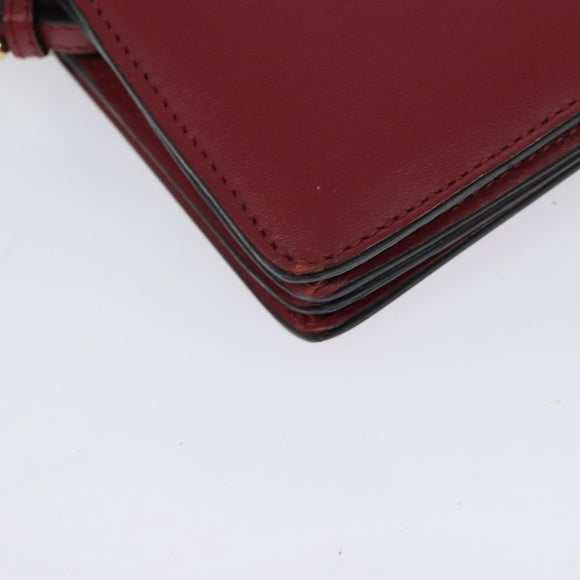 BURBERRY Chain Wallet Leather Pink Gold Auth bs28328