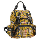 BURBERRY Nova Check Backpack Canvas Beige Silver Auth bs28329M-1