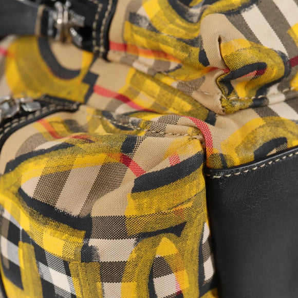 BURBERRY Nova Check Backpack Canvas Beige Silver Auth bs28329M