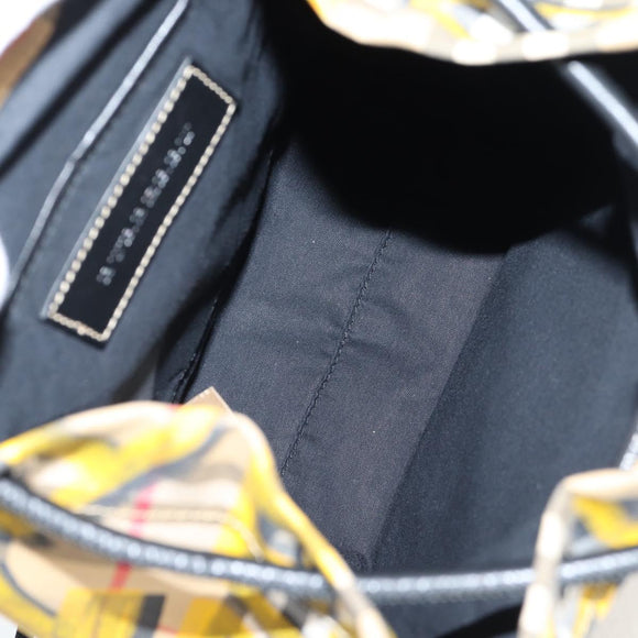 BURBERRY Nova Check Backpack Canvas Beige Silver Auth bs28329M