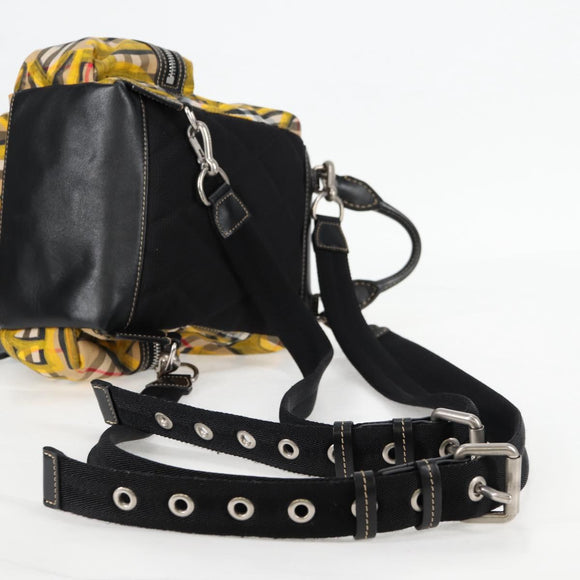 BURBERRY Nova Check Backpack Canvas Beige Silver Auth bs28329M