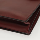 HERMES Sac Adepeche 40 Hand Bag Leather Bordeaux Gold Auth bs28333-15