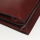 HERMES Sac Adepeche 40 Hand Bag Leather Bordeaux Gold Auth bs28333-16