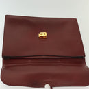 HERMES Sac Adepeche 40 Hand Bag Leather Bordeaux Gold Auth bs28333-17