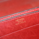 HERMES Sac Adepeche 40 Hand Bag Leather Bordeaux Gold Auth bs28333-18