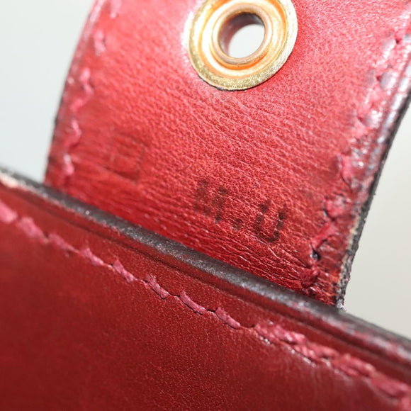 HERMES Sac Adepeche 40 Hand Bag Leather Bordeaux Gold Auth bs28333