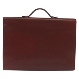 HERMES Sac Adepeche 40 Hand Bag Leather Bordeaux Gold Auth bs28333 - 0