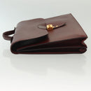HERMES Sac Adepeche 40 Hand Bag Leather Bordeaux Gold Auth bs28333-4
