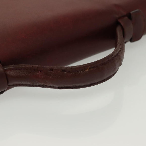 HERMES Sac Adepeche 40 Hand Bag Leather Bordeaux Gold Auth bs28333