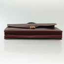 HERMES Sac Adepeche 40 Hand Bag Leather Bordeaux Gold Auth bs28333-5