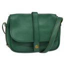 HERMES Shoulder Bag Leather Green Gold Auth bs28334-1