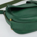 HERMES Shoulder Bag Leather Green Gold Auth bs28334-14