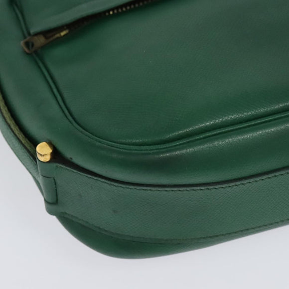 HERMES Shoulder Bag Leather Green Gold Auth bs28334