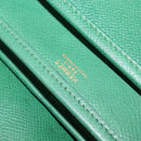 HERMES Shoulder Bag Leather Green Gold Auth bs28334-18