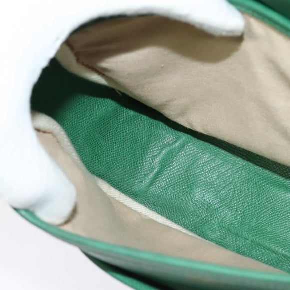 HERMES Shoulder Bag Leather Green Gold Auth bs28334