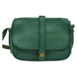 HERMES Shoulder Bag Leather Green Gold Auth bs28334 - 0